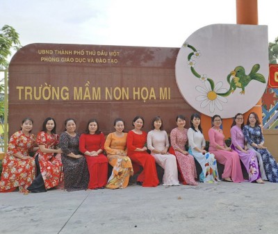 Trường MN Họa Mi hưởng ứng tuần lễ áo dài