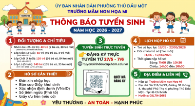 THÔNG BÁO TUYỂN SINH NĂM HỌC 2026-2027