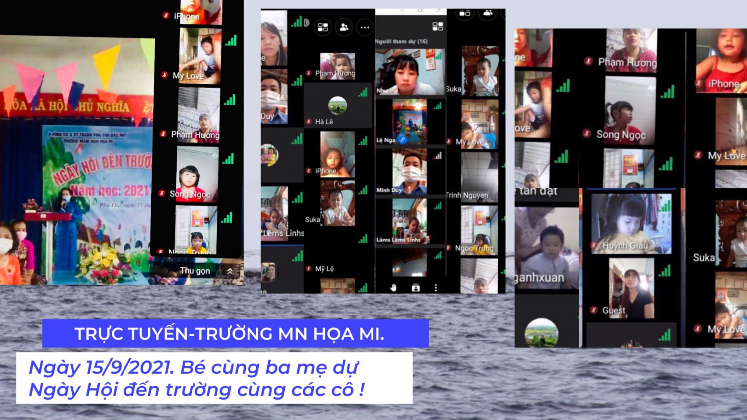 Các Bé dự khai giảng qua màn ảnh 